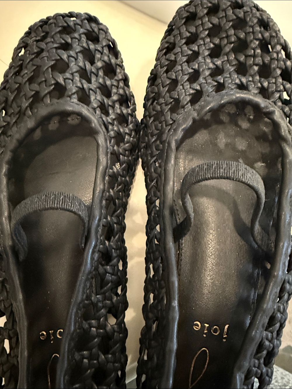 Joie Black Woven Slip-On Ballet Flats